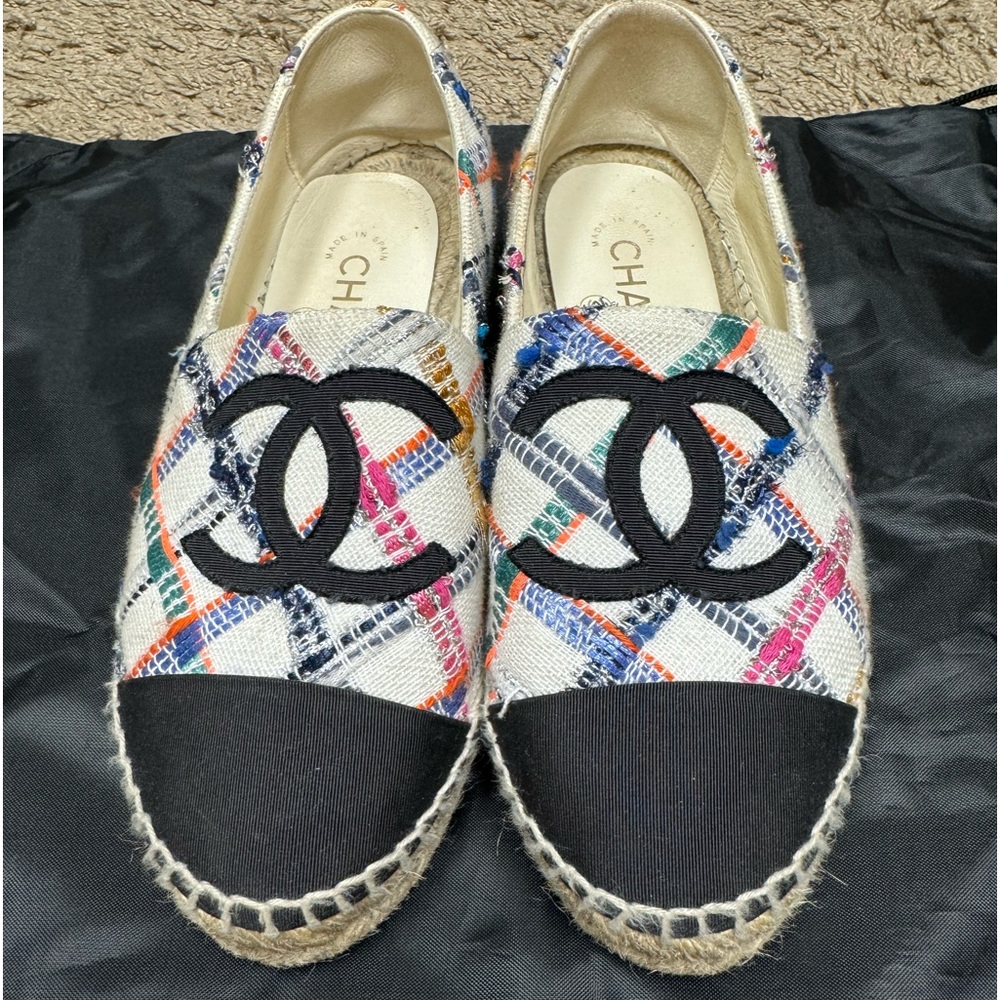 Chanel espadrilles in multi color…. 100% authentic